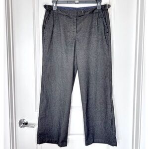 LANDS’ END Wide Leg Charcoal Dark Gray 28 in Inseam High Rise Pants Trousers 14P